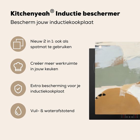 KitchenYeah® Inductie beschermer 71x52.5 cm - Paint - Abstract - Kleuren - Kookplaataccessoires - Afdekplaat voor kookplaat & Spatscherm achterwand - Inductiebeschermer - Inductiemat - Inductieplaat mat - Keuken decoratie