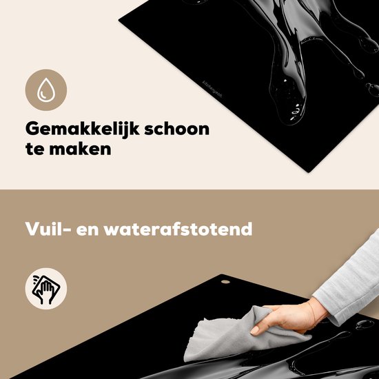 KitchenYeah® Protection plaque induction 60x55 cm - Noir - Splash - Eau - Protege plaque de cuisson - Couvre plaque induction - Protecteur d'induction - Cuisine