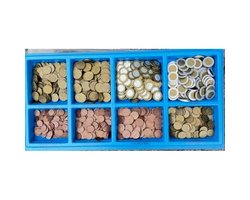 Euromunten met 800 munten met kunststof lade