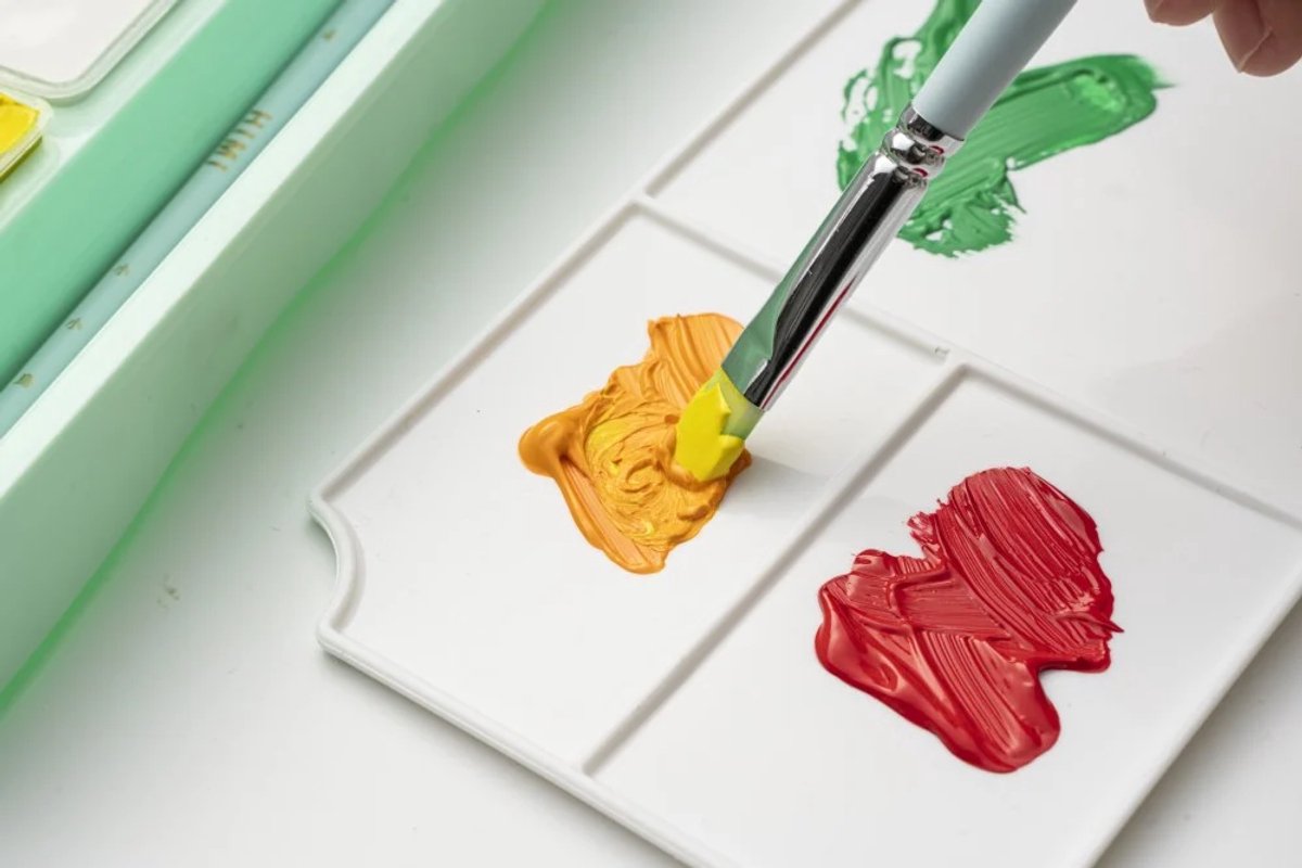 HIMI - Gouache - set van 24 kleuren - 30gr - 3 penselen - Groen — afbeelding 6