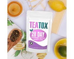 TeaTox 28 Dagen Detox Thee – Vegan Afslankkuur – Buikvet Verbranden / Snel Afvallen / Detox / Fatburner / Thee Kuur / Gewicht Verliezen