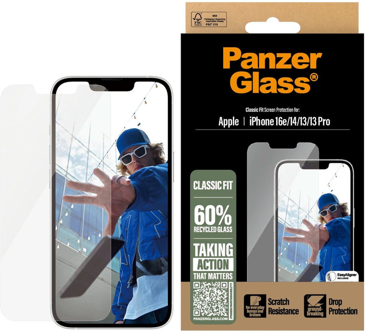 PanzerGlass Screenprotector geschikt voor Apple iPhone 14 Glazen | PanzerGlass Classic Fit Screenprotector - Case Friendly