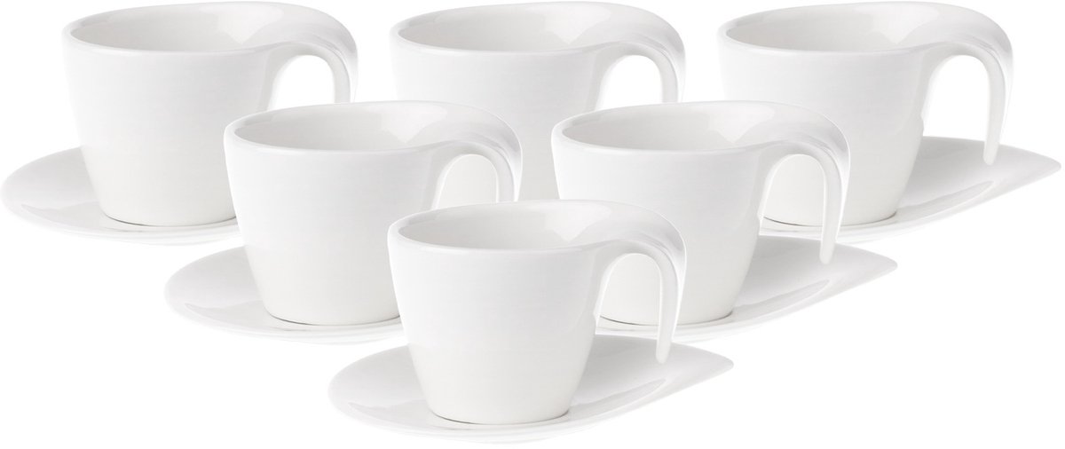 Kaffeetassen mit Untertassen Flow 200 ml Set van 6