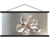Posterhanger incl. Poster 60x30 cm - Schoolplaat - Bloem - Glazen - Doorzichtig - Textielposter - Zwarte latten
