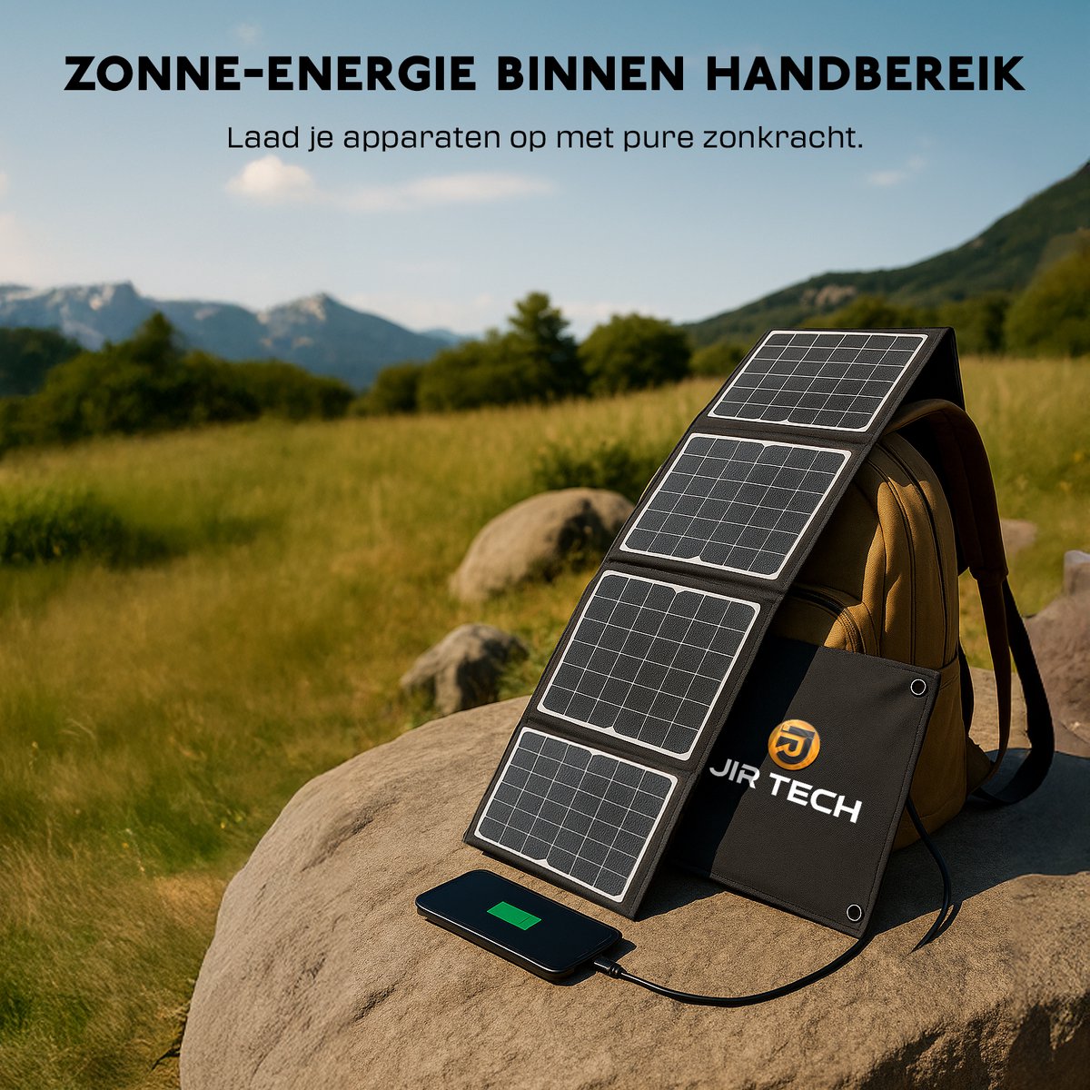 JIR Tech® Opvouwbaar Zonnepaneel 30W voor Powerbank - afbeelding 2