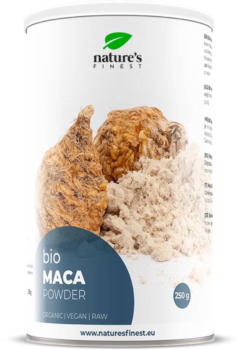 Nature's Finest Maca Poeder Bio 250g - Miracle Root uit de Andes - Verhoogt Energieniveau - Ondersteunt Vitaliteit en Fysieke en Mentale Prestaties - 100% Natuurlijk en Biologisch