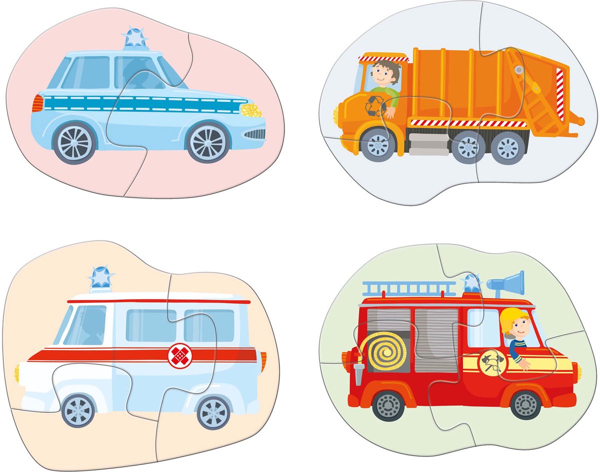 Haba Legpuzzel 4 Eerste Puzzels Hulpvoertuigen Junior Karton