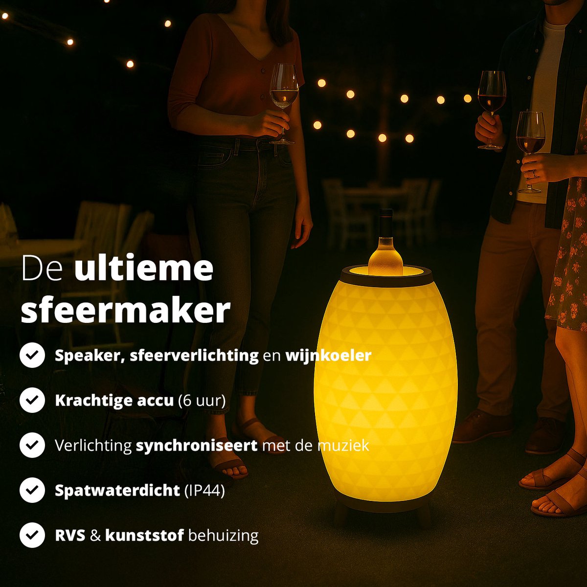 Kooduu Synergy 35 - Wijnkoeler met Bluetooth Speaker én LED Lamp - 41