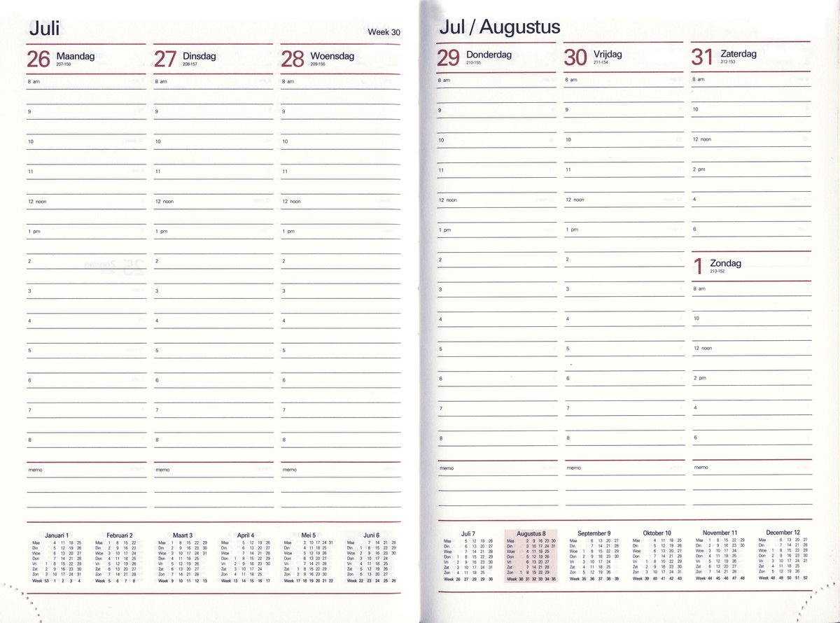 Combi agenda A5 week 2025-2026