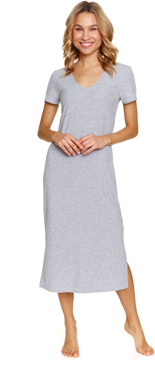 Doctor Nap Nachthemd Nachtjapon Dames Lang Lichtgrijs TM.7224 38 /