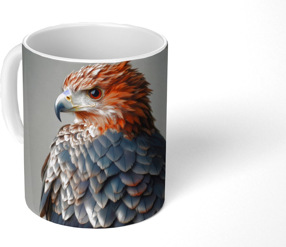 Mok - Koffiemok - Vogel - Realistisch - Veren - Bruin - Mokken - 350 ML - Beker - Koffiemokken - Theemok