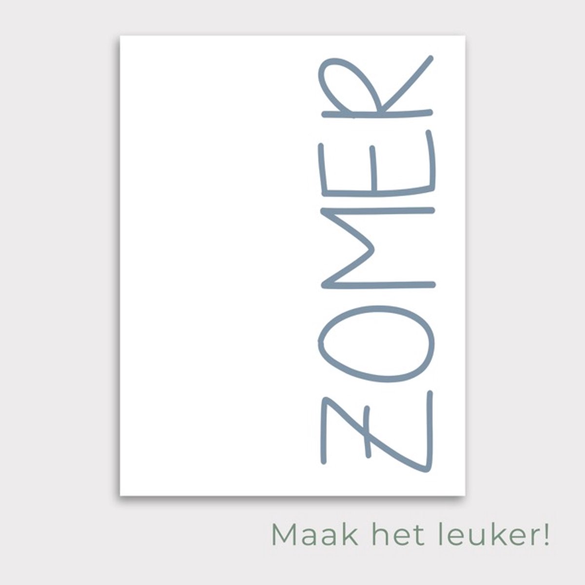 Tuinposter Zomer | Dusty Blue - Posters voor in de tuin - Tuindecoratie - Tuinposter - 80 x 90 cm