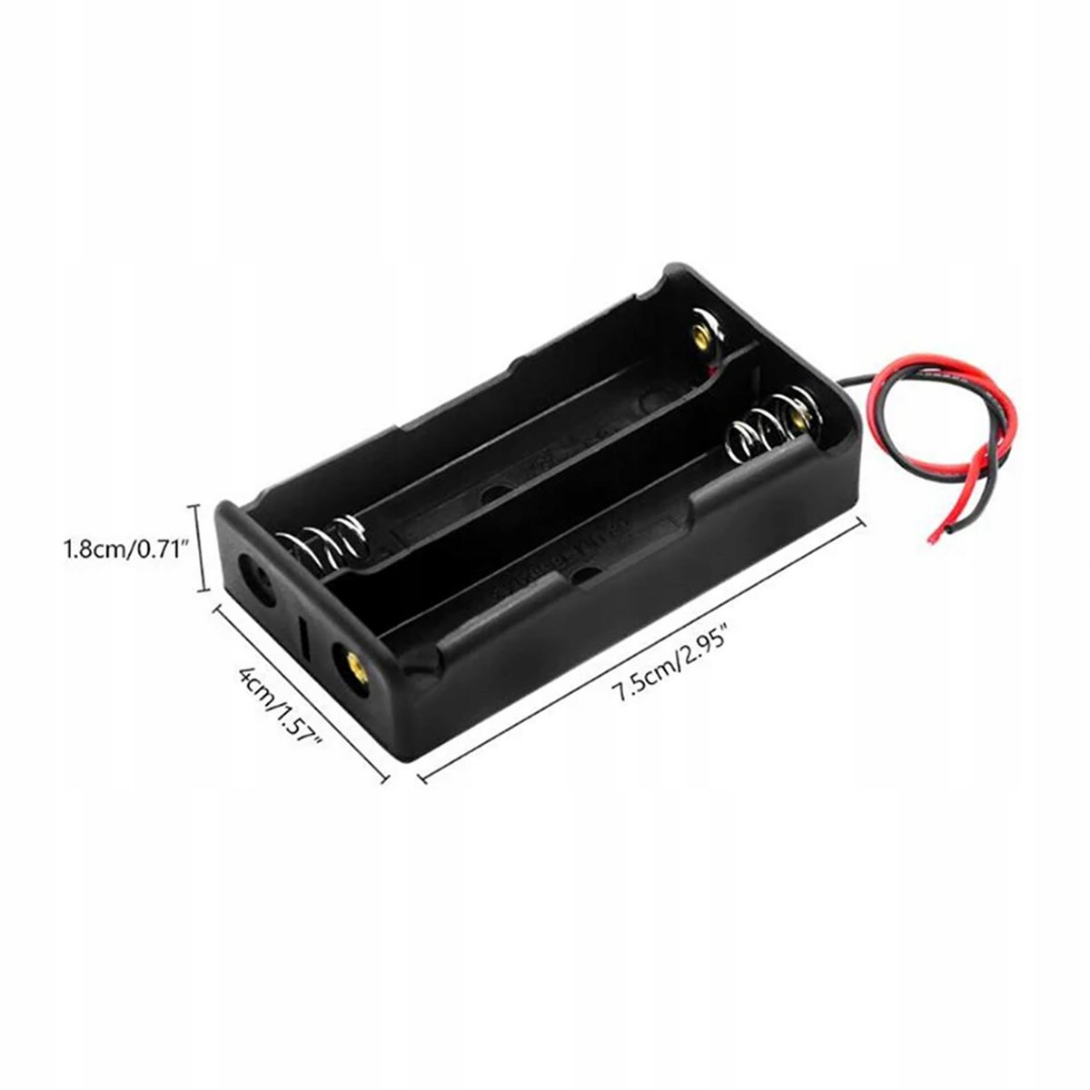 Mand 2 x 18650 in serie aangesloten + draden
