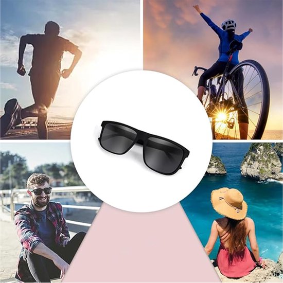 HAUSS SPOLE Piloten Zonnebril Gepolariseerd Heren Dames - UV400 Bescherming Tegen Reflectie - Voor Autorijden Reizen Vakantie - Lichtgewicht Comfort Pasvorm - PC Materiaal - 2 Stuks - Zwart van HAUSS SPOLE — afbeelding 5
