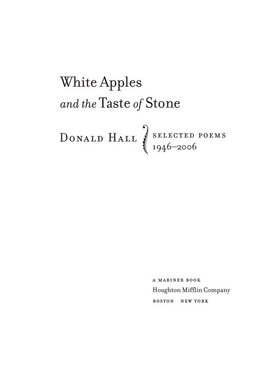 White Apples and the Taste of Stone - cover