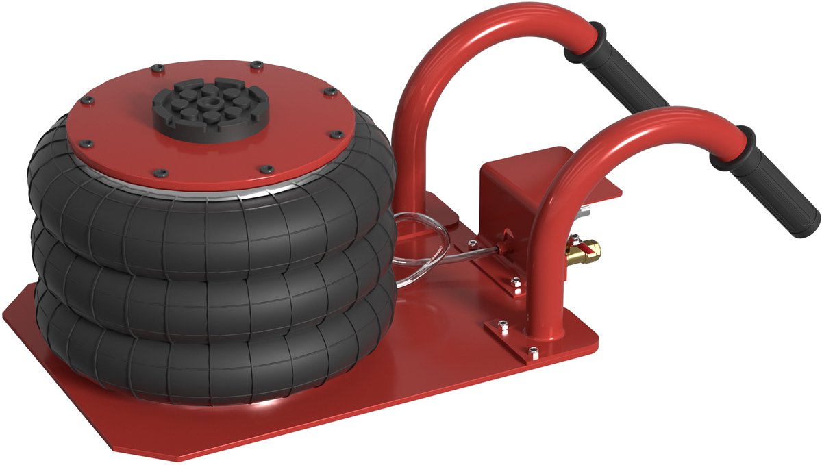 Aufun Pneumatische Krik 3T, Model Met Korte Steel, Rolkrik 6600 Lbs, Luchtkrik, Opblaasbare Hefhoogte, Luchtkrik Met Luchtzak, Persluchtkrik, Rood