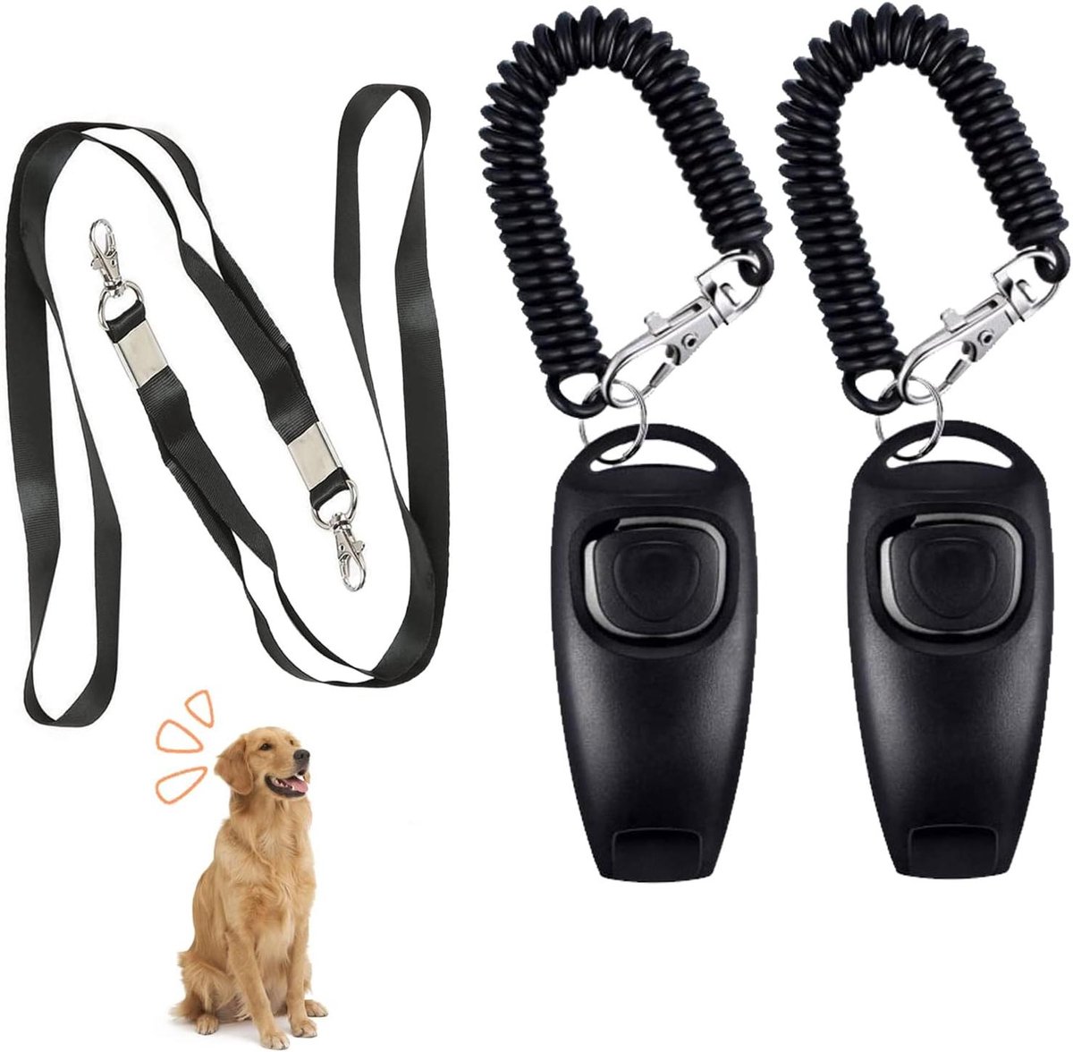 2 stuks hondenfluitje hondentraining clickers gecombineerde clicker en fluitje met polsband
