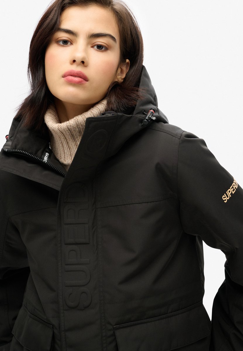 Superdry Ultimate Windbreaker jas met capuchon Dames Zwart