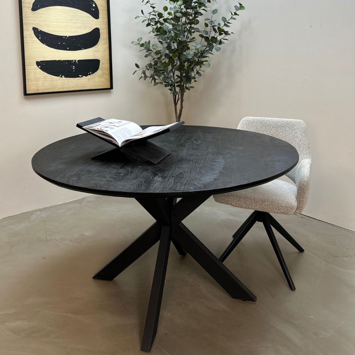 Reefs Interior Eettafel Kim Rond - Zwart-115cm