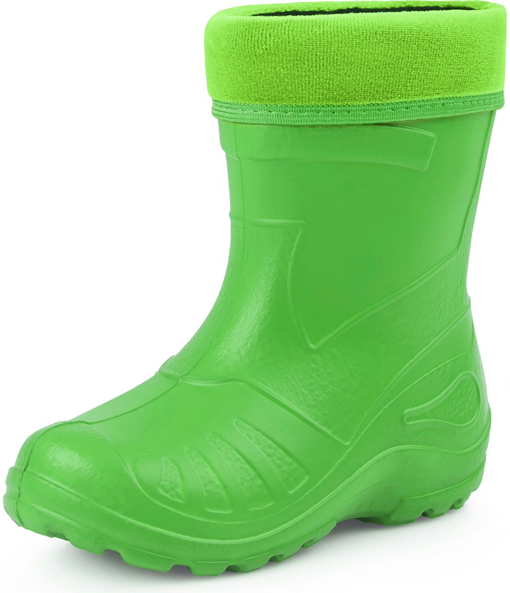 Ladeheid LA-KL-050 Kinder Regenlaarzen - Rubber - met Binnenschoen - EVA - Wasbare Binnenschoen - Groen - 32