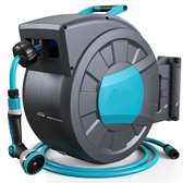 Bol.com Wandslangenbox - Wandslanghaspel - Slanghouder - met Oprolmechanisme - 180° Draaibare Beugel - 10 Functies Sproeimondstu... aanbieding
