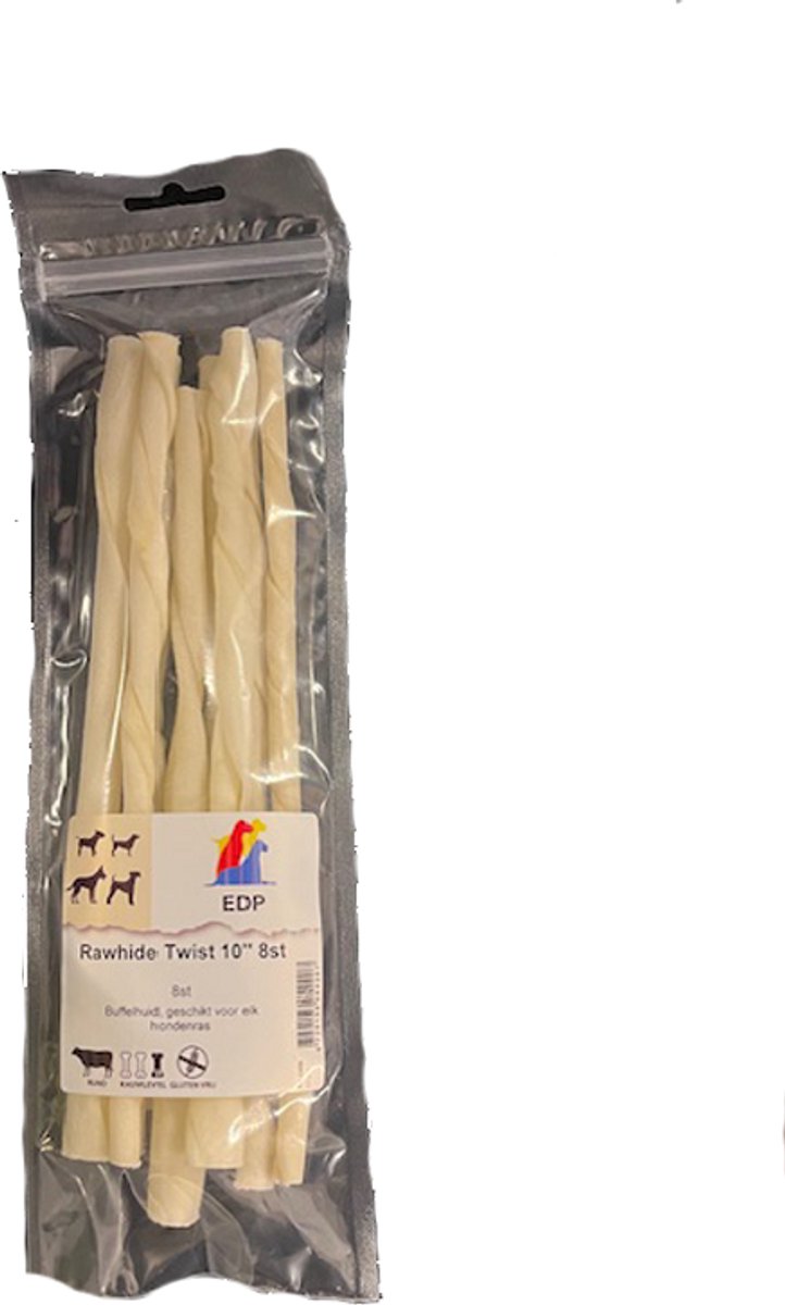 Edp Hond - Kluiven - Rawhide - 8 twists - 25CM - 1ST