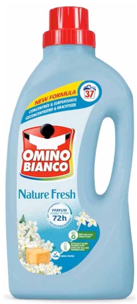 Omino Bianco - Natuurlijk Fris - Wasmiddel - Gekleurde Was - 37 Wasbeurten - Voordeelverpakking - 4 stuks
