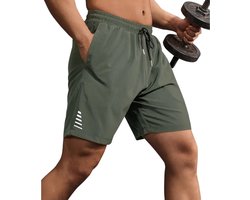 Nivard Tennisbroek Heren - Tennisshort - Tenniskleding - Padelbroek - Padel - Gym - Short - Donkergroen - Maat L