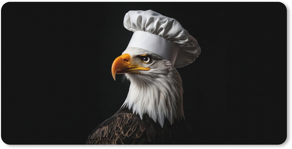 Muismat XXL 100x50 cm - Bureau onderlegger - Bureau mat Arend -Amerika - Koksmuts - Vogel - Stoer - Bureaumat - Gaming mousepad xl - Bureaulegger groot - Computer deskmat