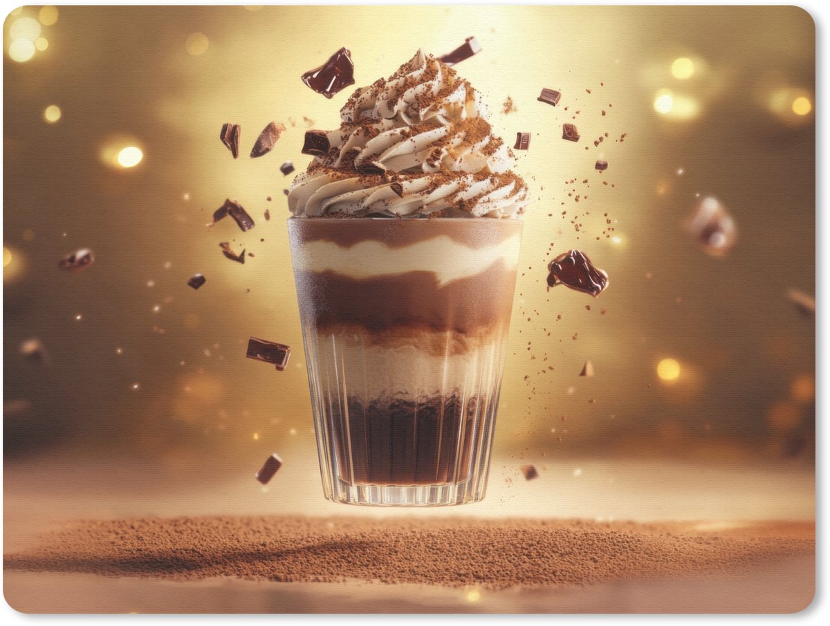 Muismat 23x19 cm - Mousepad Dessert - Chocolade - Zoet - Eten - Muismatten