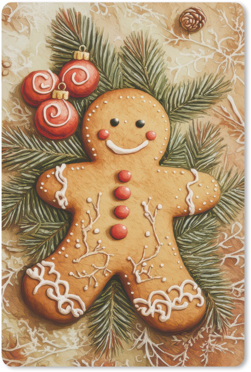 Muismat 18x27 cm - Mousepad Kerstmis - Koekje - Poppetje - Speculaas - Muismatten