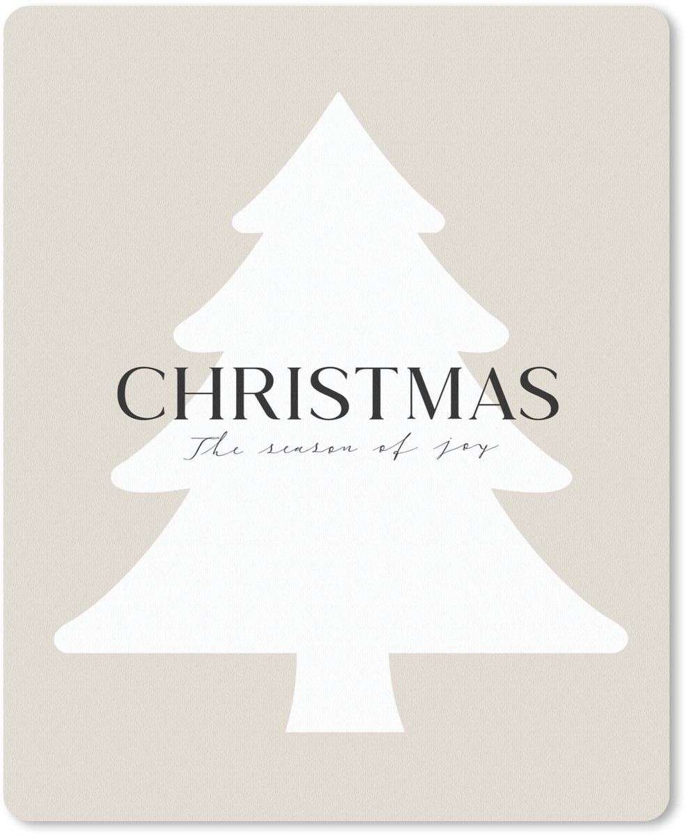 Muismat 19x23 cm - Mousepad Kerstboom - Japandi - Christmas - Beige - Muismatten