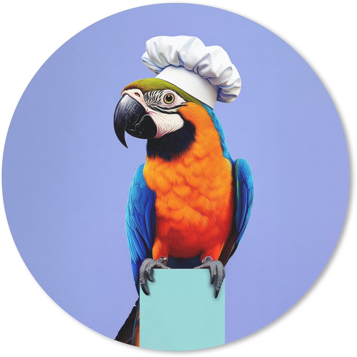 Muismat rond 30x30 cm - Mousepad Papegaai - Koksmuts - Vogel - Leuk - Ronde muismatten