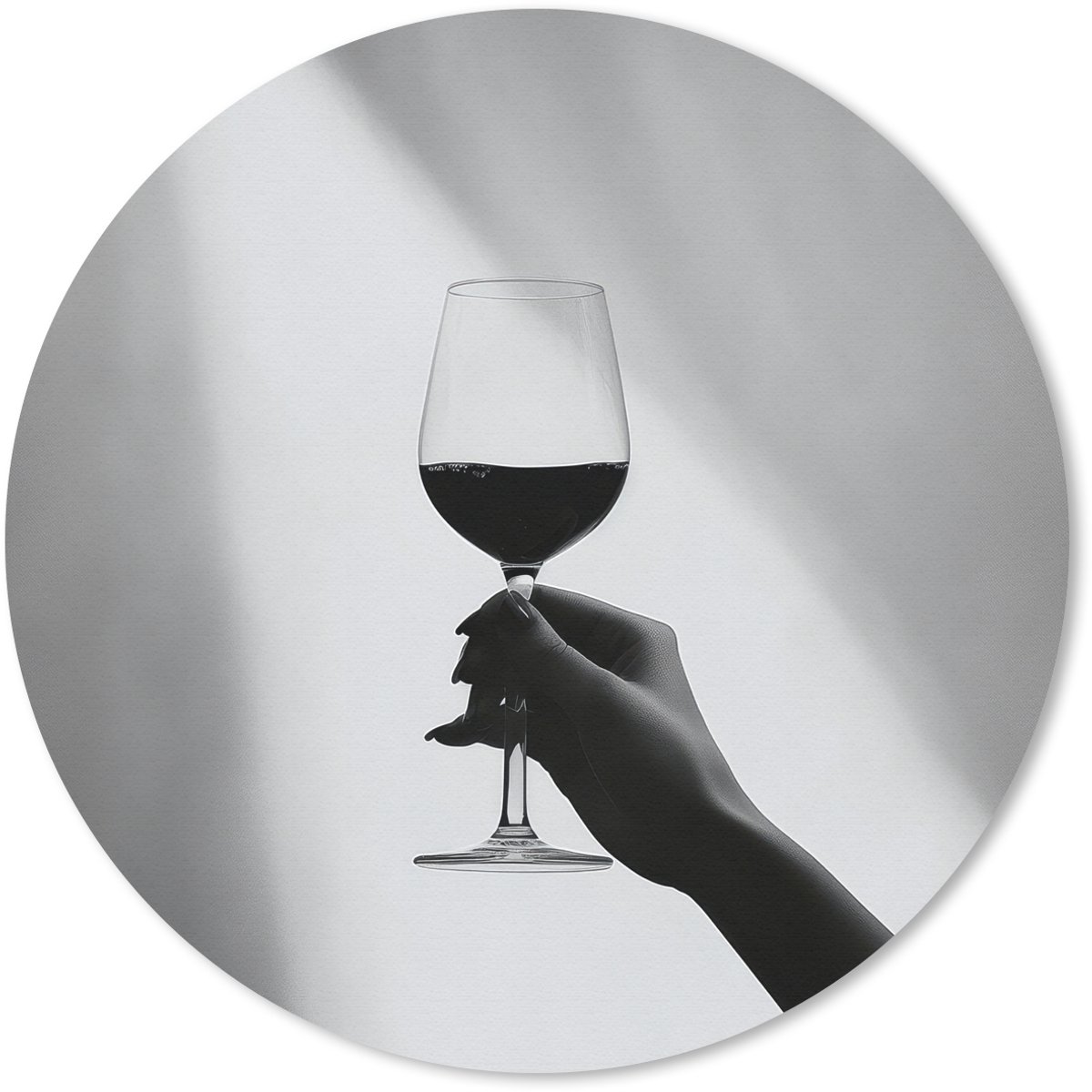 Muismat rond 50x50 cm - Mousepad Lichtinval - Wijn - Rood - Glas - Ronde muismatten
