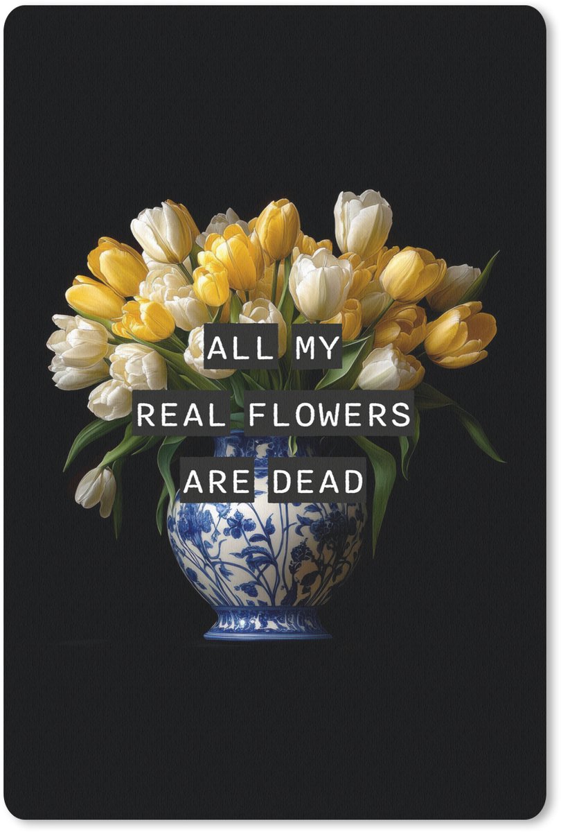 Muismat 18x27 cm - Mousepad Quotes - Bloem - Tulp - Geel - Muismatten