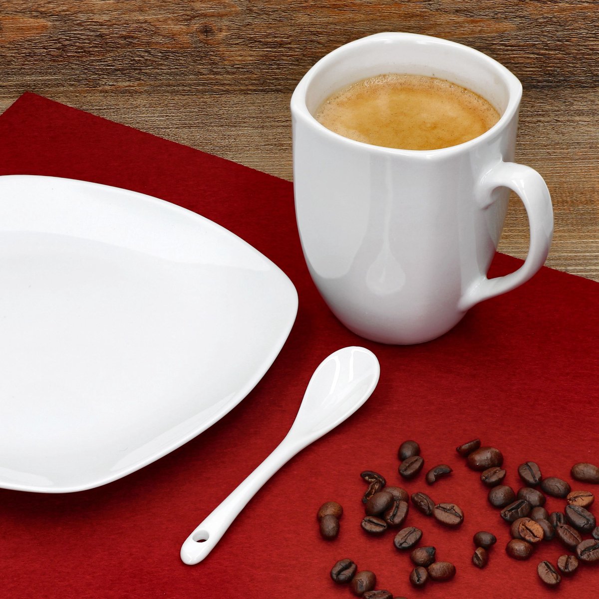 MamboCat Set van 6 LOTTA koffiemokken wit porselein 300ml