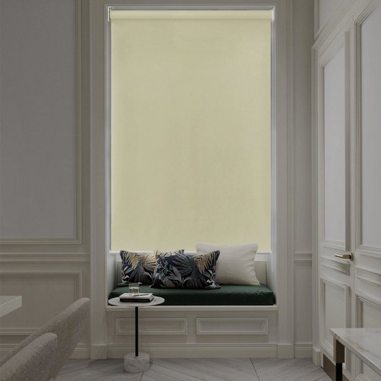 Store enrouleur d'extérieur Aufun, store vertical, protection solaire pour balcon, Protection solaire-vue, rideau occultant, Protection UV, protection contre le vent (140 x 140 cm, beige)