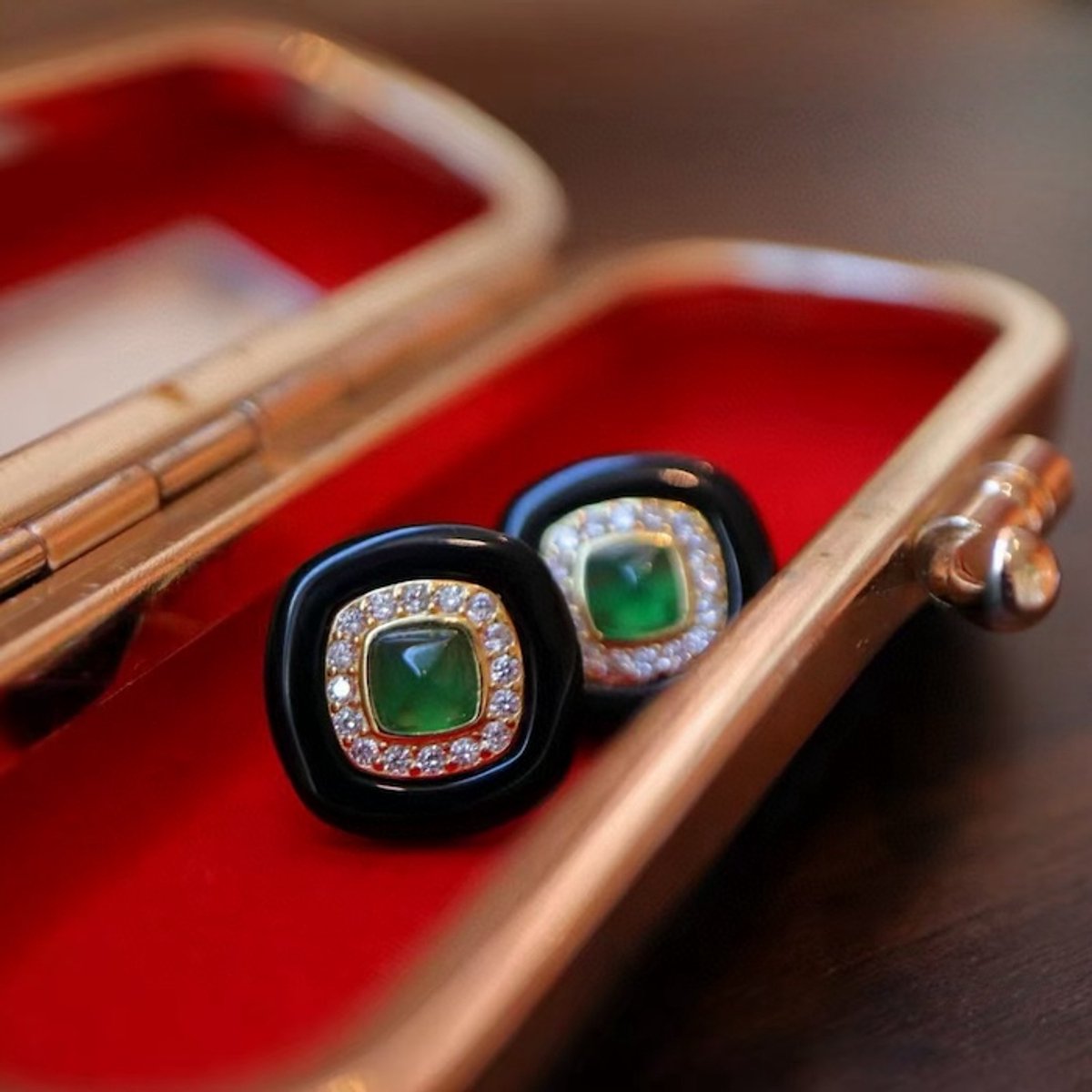 Zwarte Onyx Oorbellen – Groene Onyx