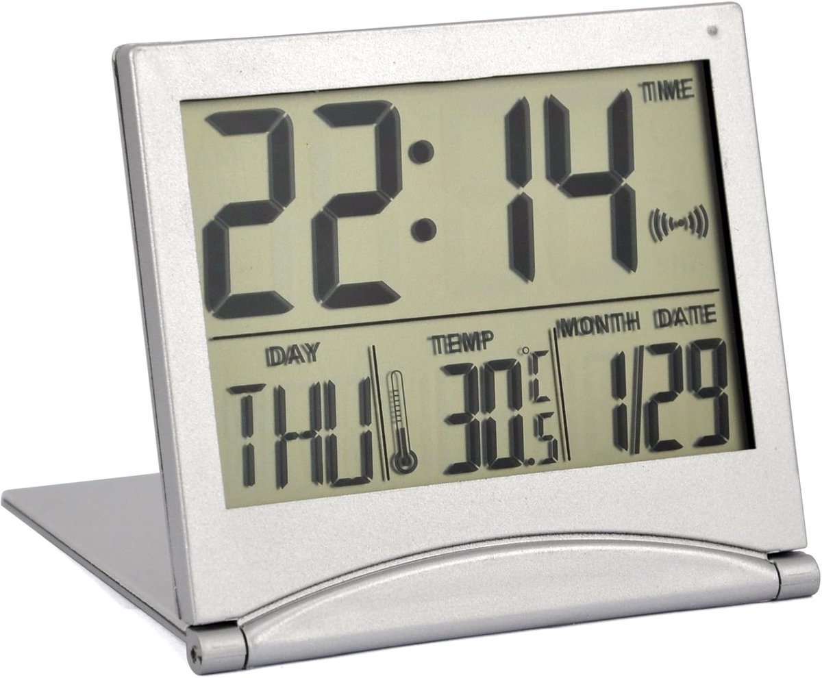 Digitale LCD Bureau Temperatuur Alarmklok - Slank en Compact Ontwerp
