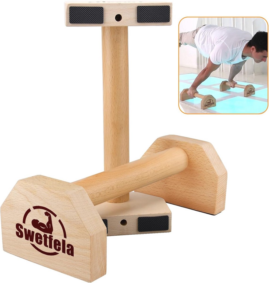 Duurzame houten push-upgrepen voor een optimale training