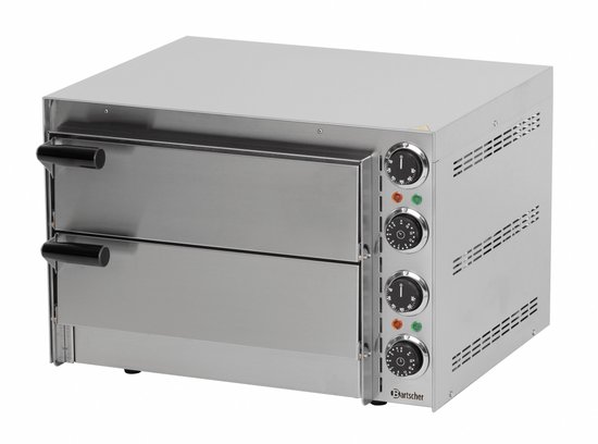 Bartscher Pizzaoven - Elektrisch - Mini 2 - 2 Kamers - 2x Ø35cm - 2.7kW - 230V - 545x500x380mm - Horeca Oven