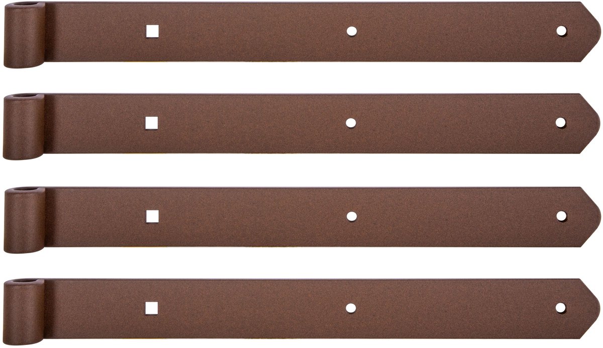 Alberts 822071 DURAVIS® rechte duimheng met afgerond uiteinde, roestbruin duplex gecoat, rol-Ø 13 mm, afmetingen 400 x 40 mm, set van 4