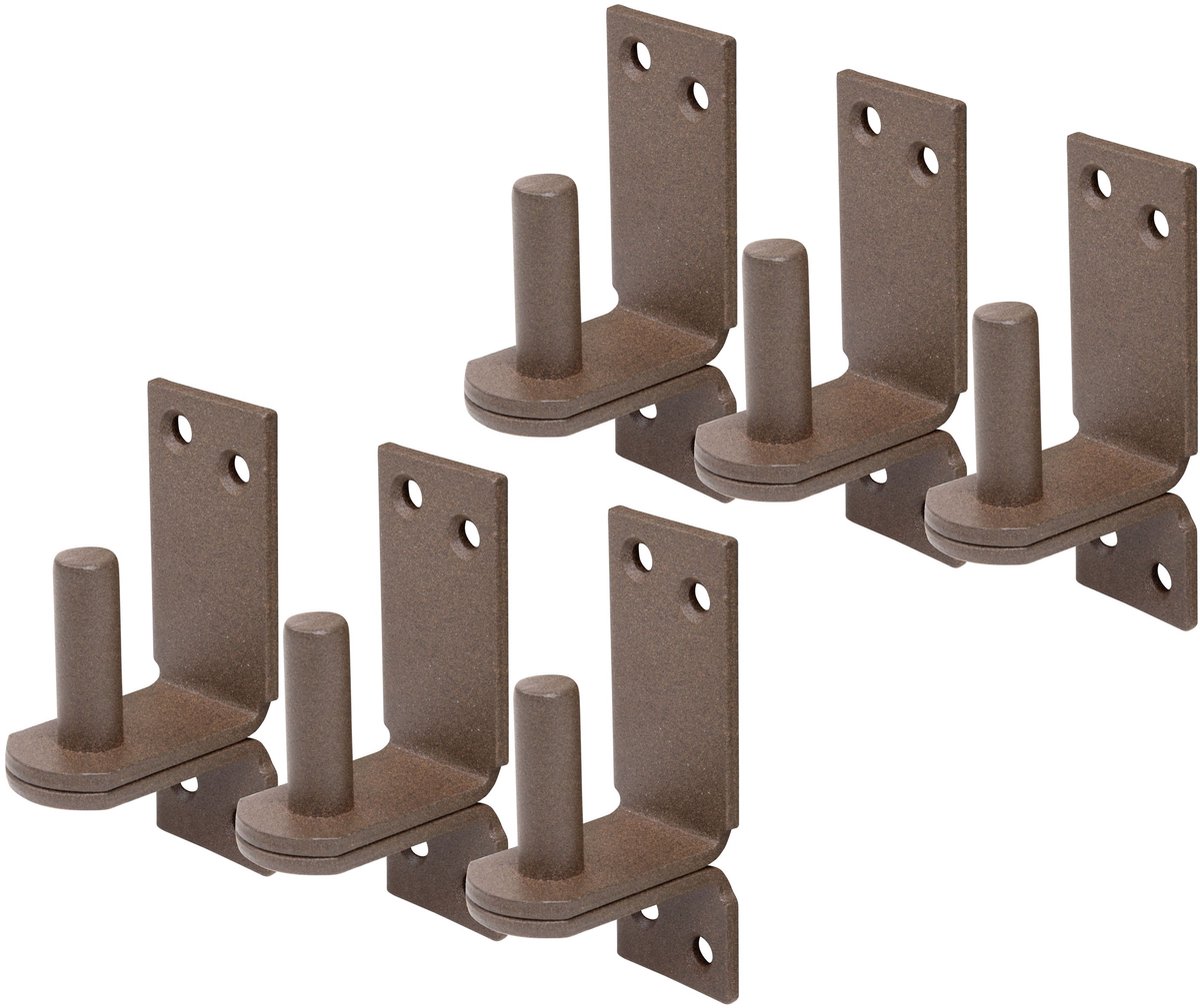 Alberts 822026 DURAVIS® plaatduim met DII-haak, roestbruin duplex gecoat, penmaat Ø13 mm, plaat 100 x 35 mm, set van 6