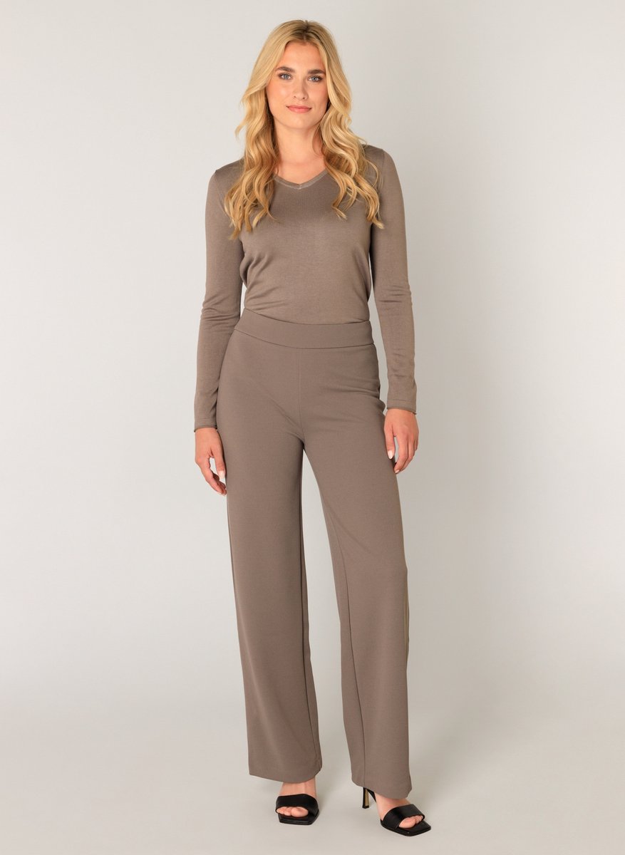 BASE LEVEL Yarah Broek - Dark Taupe - maat W40 / L32