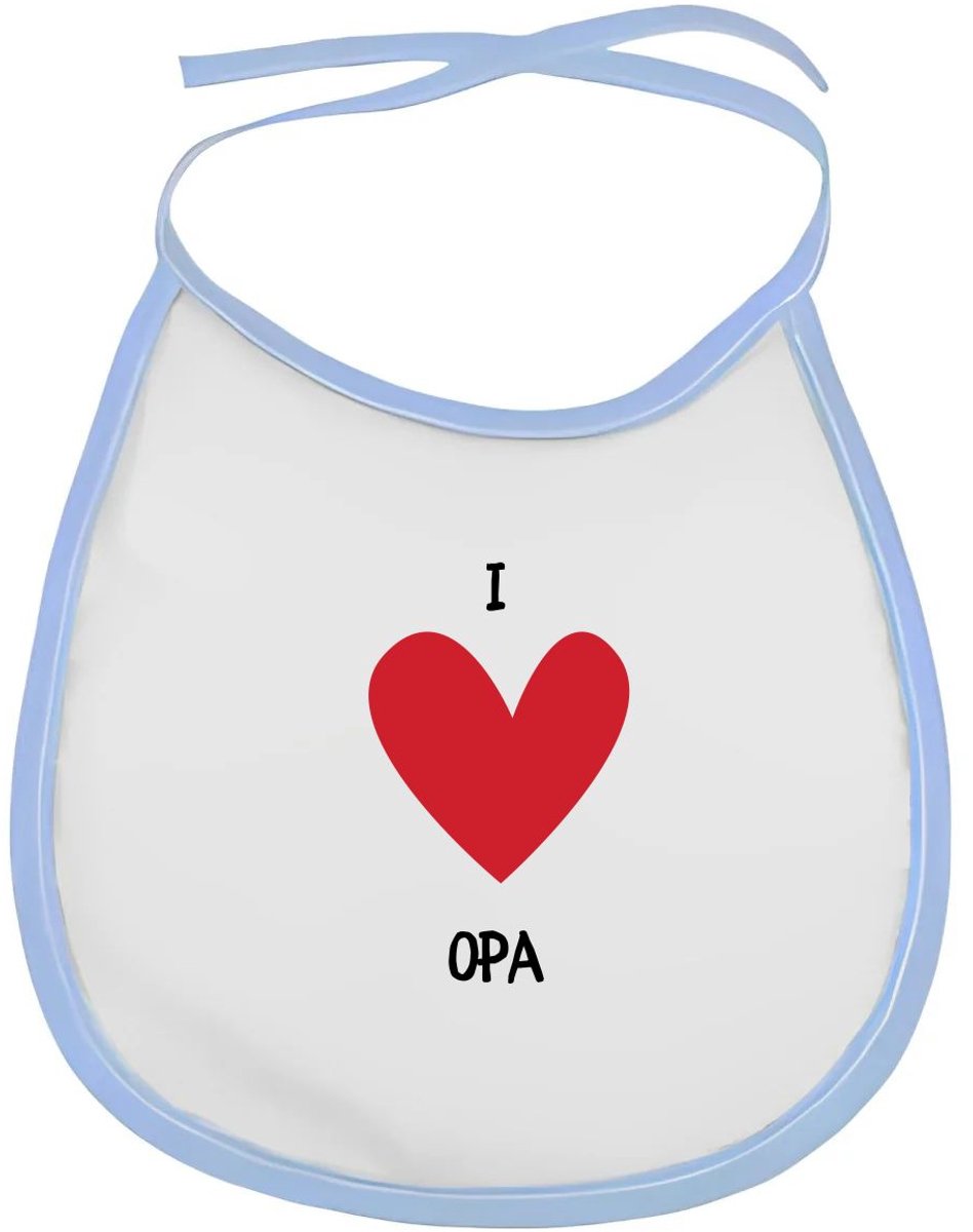 Akyol - i love opa slabbetje blauw - Opa - opa's - vaderdag - cadeau voor opa - hartje - familie