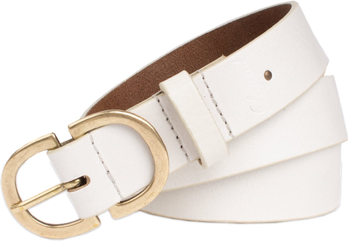 Legend Dames - Leren riem - Wit - 85cm
