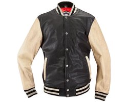 HolyFreedom Varsity College Zwart Wit Leather Jacket - Maat XL - Jas