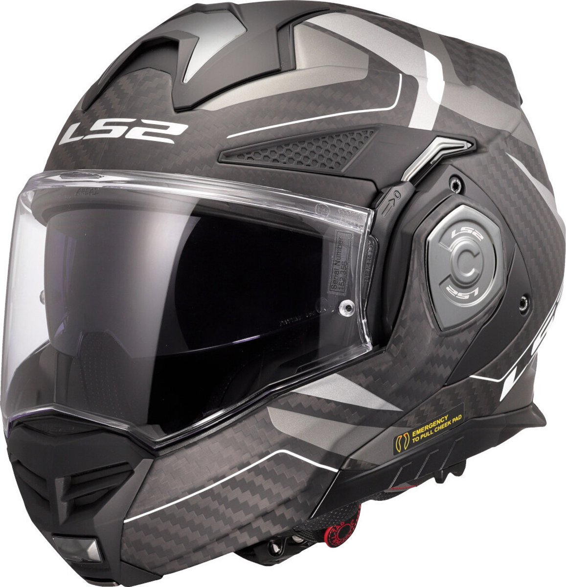 LS2 Helm Advant X Carbon Horizon II FF901 zilver / grijs maat XS