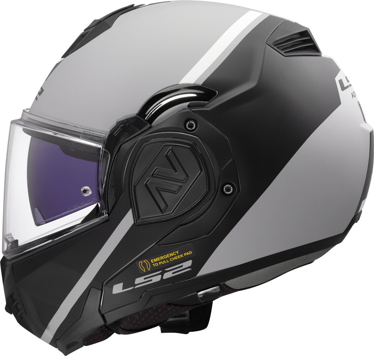LS2 FF906 Advant systeemhelm Swipe grijs zwart XL
