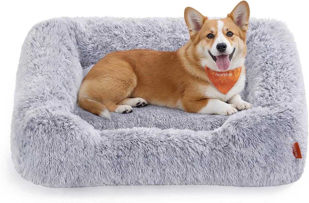 Hondenbed met Zachte Vulling en Verhoogde Randen - Comfortabele Hondensofa 91x68 cm